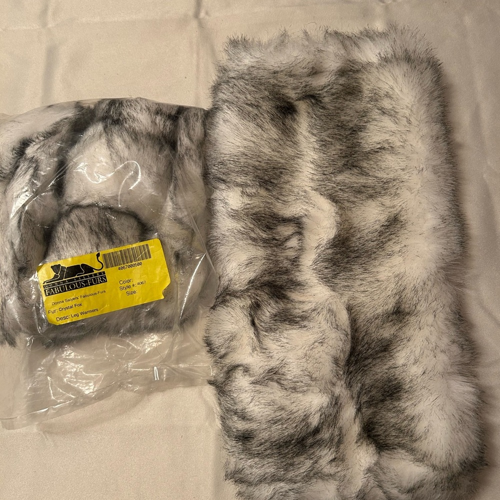 Fabulous Fur Crystal Fox leg warmers